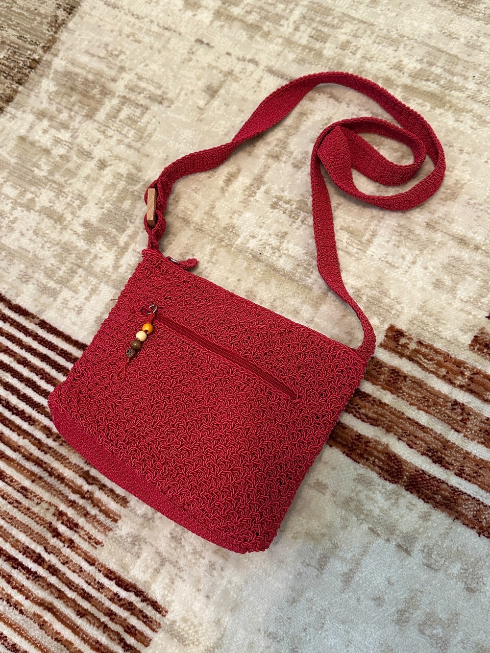 Liz Claiborne Red Woven Shoulder/Crossbody Bag